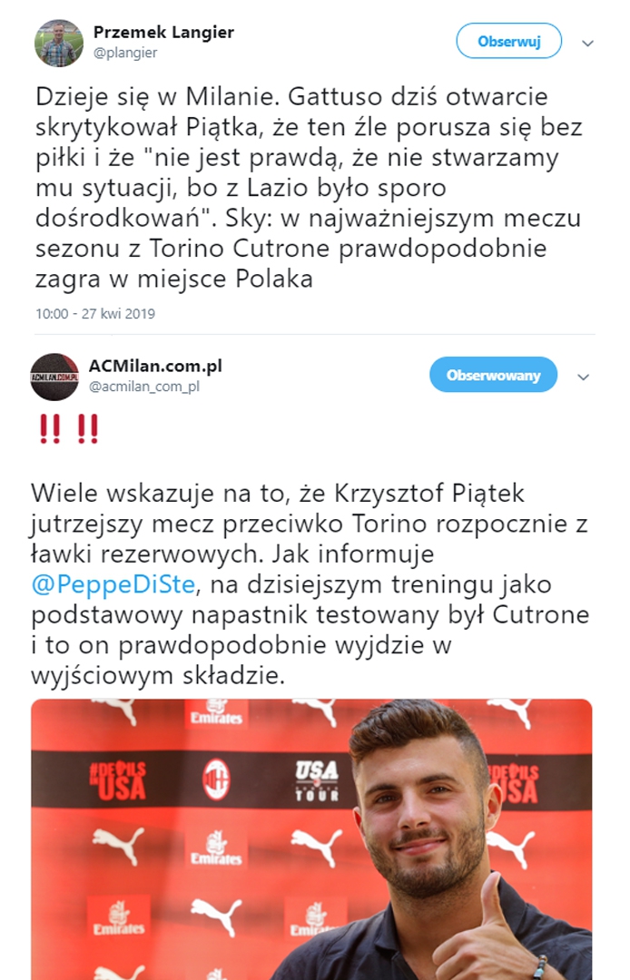 Gattuso SKRYTYKOWAŁ Krzysztofa Piątka!